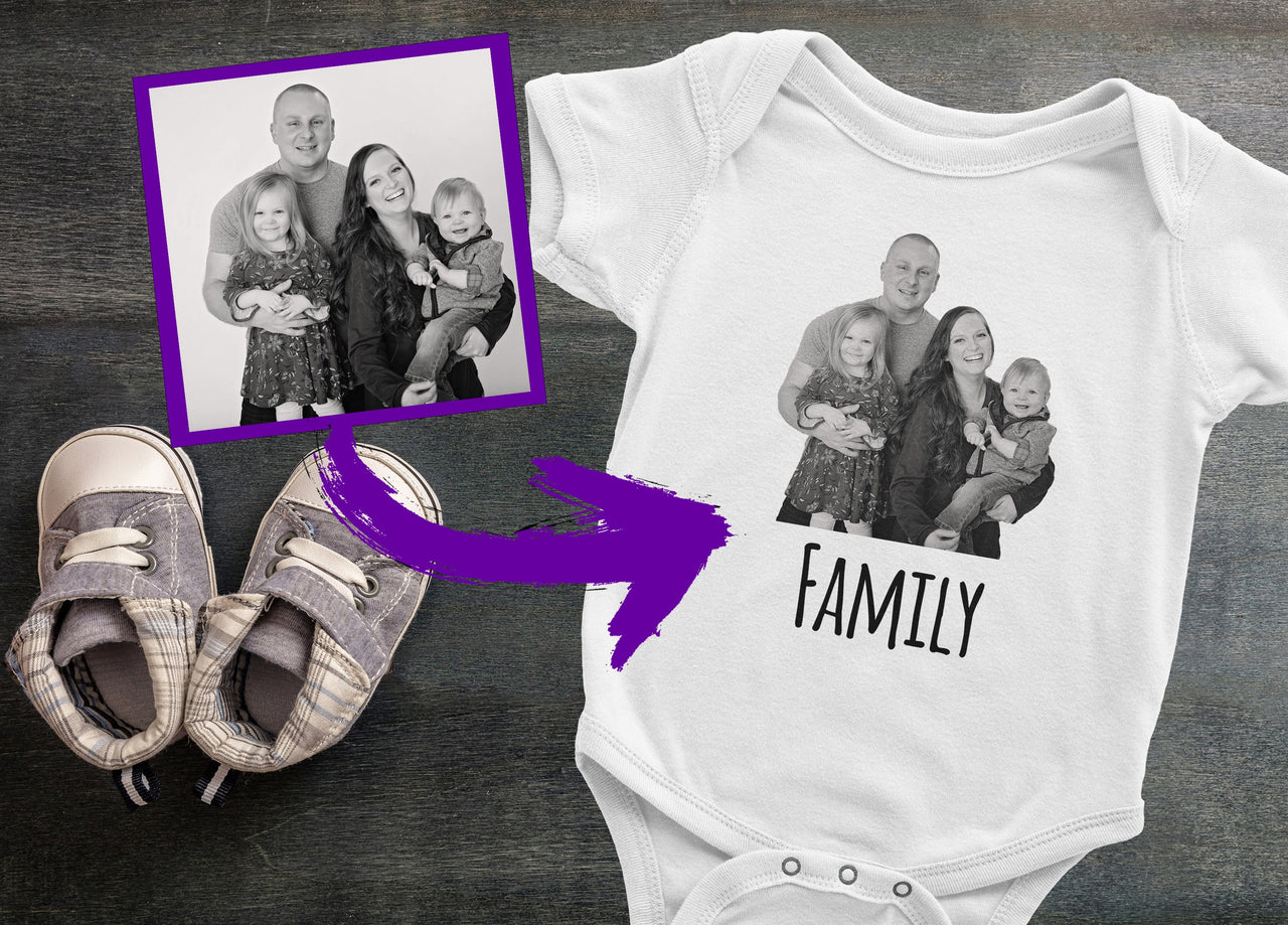 Photo Onesie® - Family Photo Onesie ® - Custom Onesie ® - Personalized Onesie® - Baby Onesie® - Custom Picture Onesie®