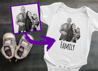Thumbnail for Photo Onesie® - Family Photo Onesie ® - Custom Onesie ® - Personalized Onesie® - Baby Onesie® - Custom Picture Onesie®