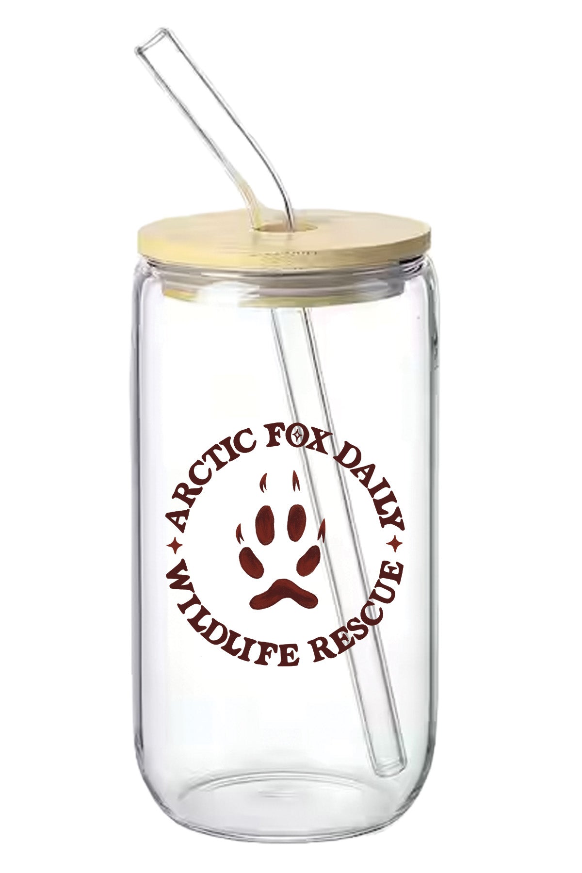 Fall 2026 Arctic Fox Daily 16 oz. Glass Cup with Glass Straw
