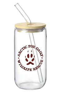 Thumbnail for Fall 2026 Arctic Fox Daily 16 oz. Glass Cup with Glass Straw