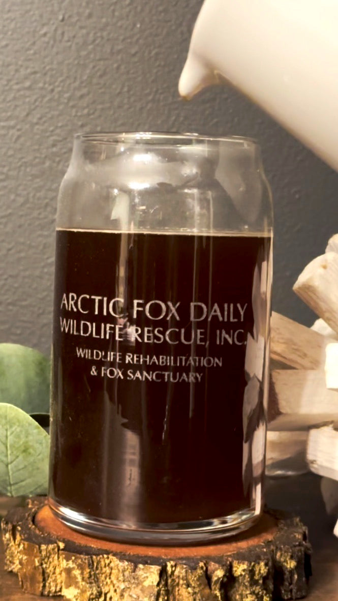 *NEW* Arctic Fox Daily 16 oz. Glass Cup with Glass Straw