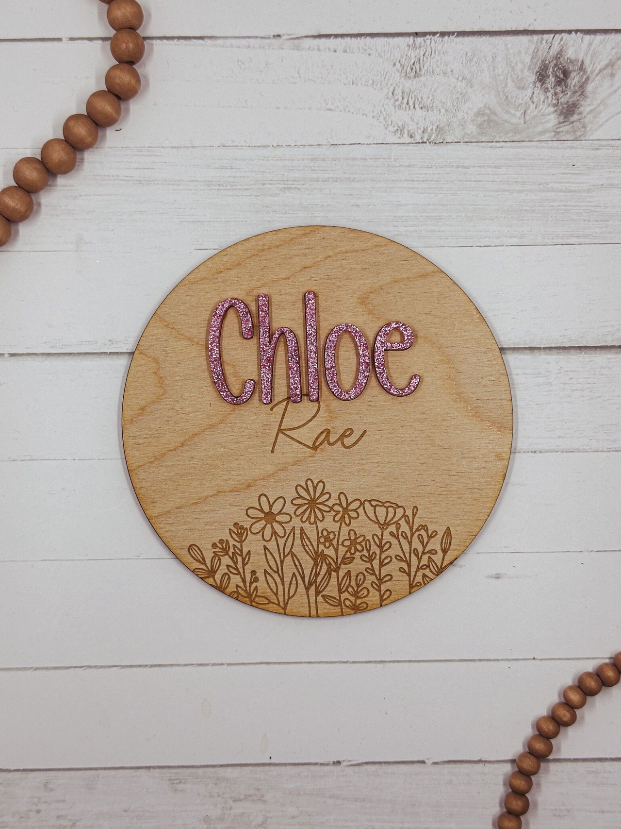 Wildflower Baby Announcement Sign, Baby Name Announcement Sign, Birth Announcement Sign, Unique Baby Name Sign, Personalized Baby Name Sign