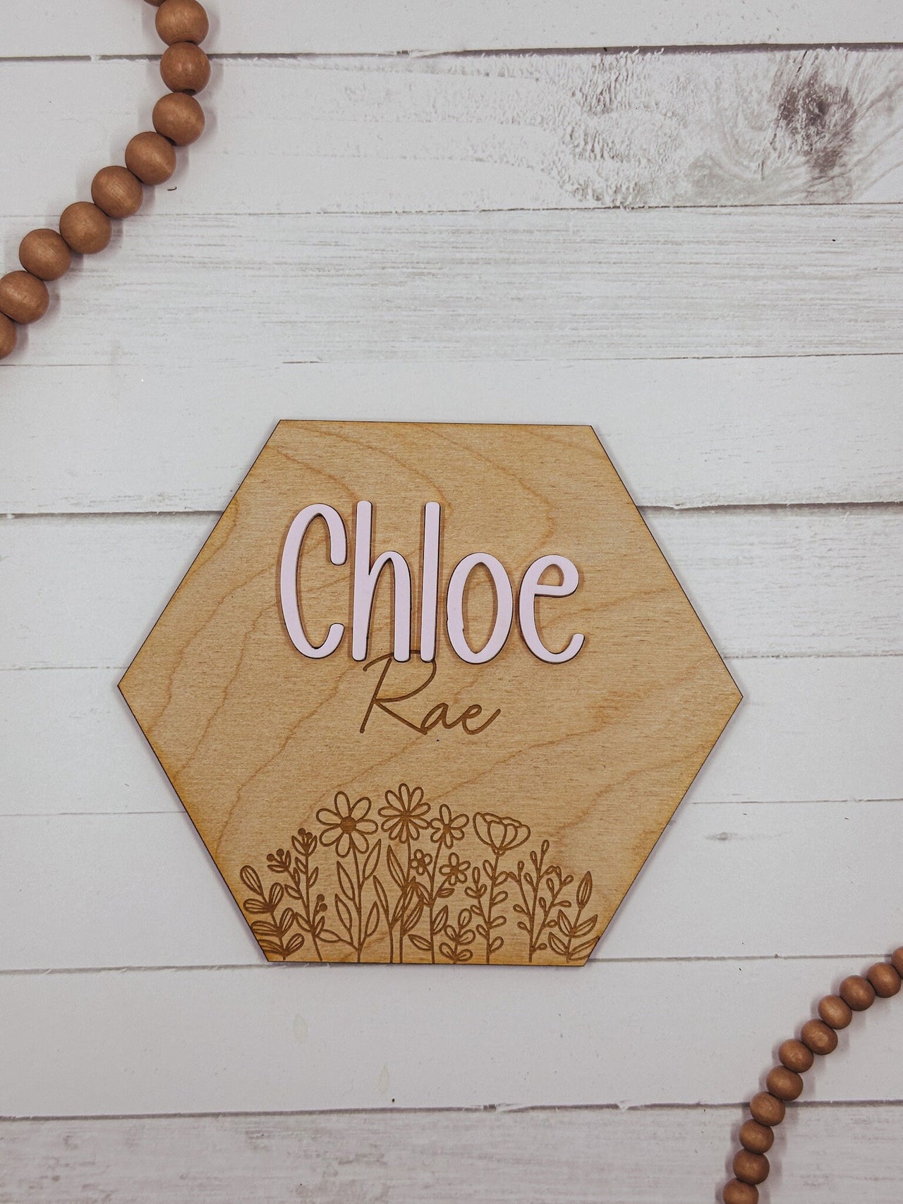 Wildflower Baby Announcement Sign, Baby Name Announcement Sign, Birth Announcement Sign, Unique Baby Name Sign, Personalized Baby Name Sign