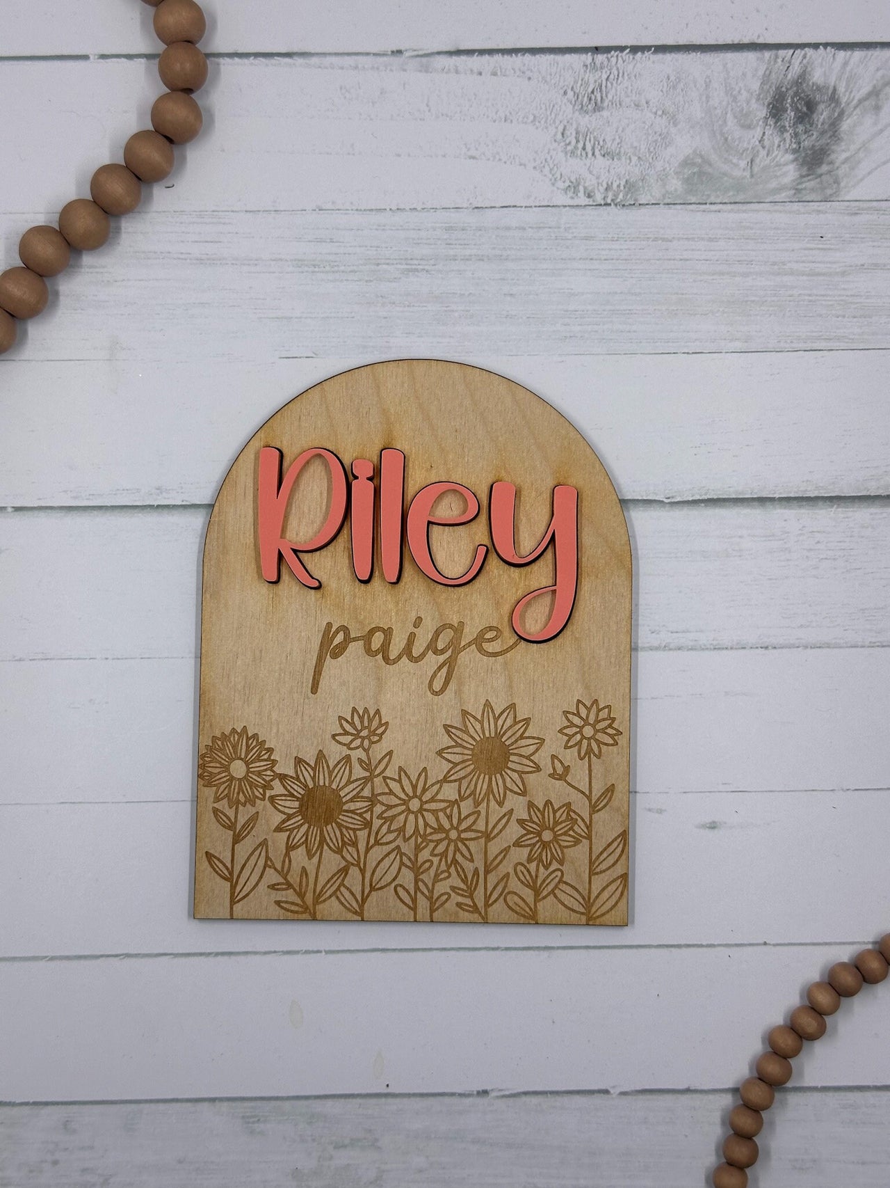 Birth Announcement Sign, Baby Name Sign, Sunflower Baby Announcement Sign, Unique Baby Name Sign, Baby Name Announcement Sign