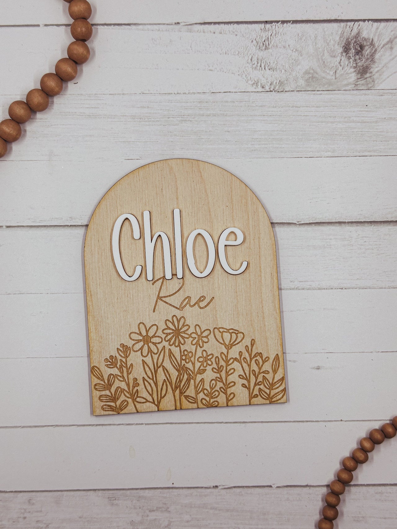 Wildflower Baby Announcement Sign, Baby Name Announcement Sign, Birth Announcement Sign, Unique Baby Name Sign, Personalized Baby Name Sign