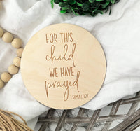 Thumbnail for Pregnancy Announcement,For this child we have prayed Sign,Baby Announcement Sign,Baby Announcement,For this child we have prayed wooden sign