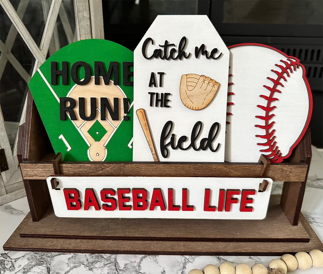 Baseball Decor, Baseball Shelf Sitter, Rustic Decor, Interchangeable Decor, Home Run Decor, Shelf Sitter, Spring Shelf Sitter, Baseball