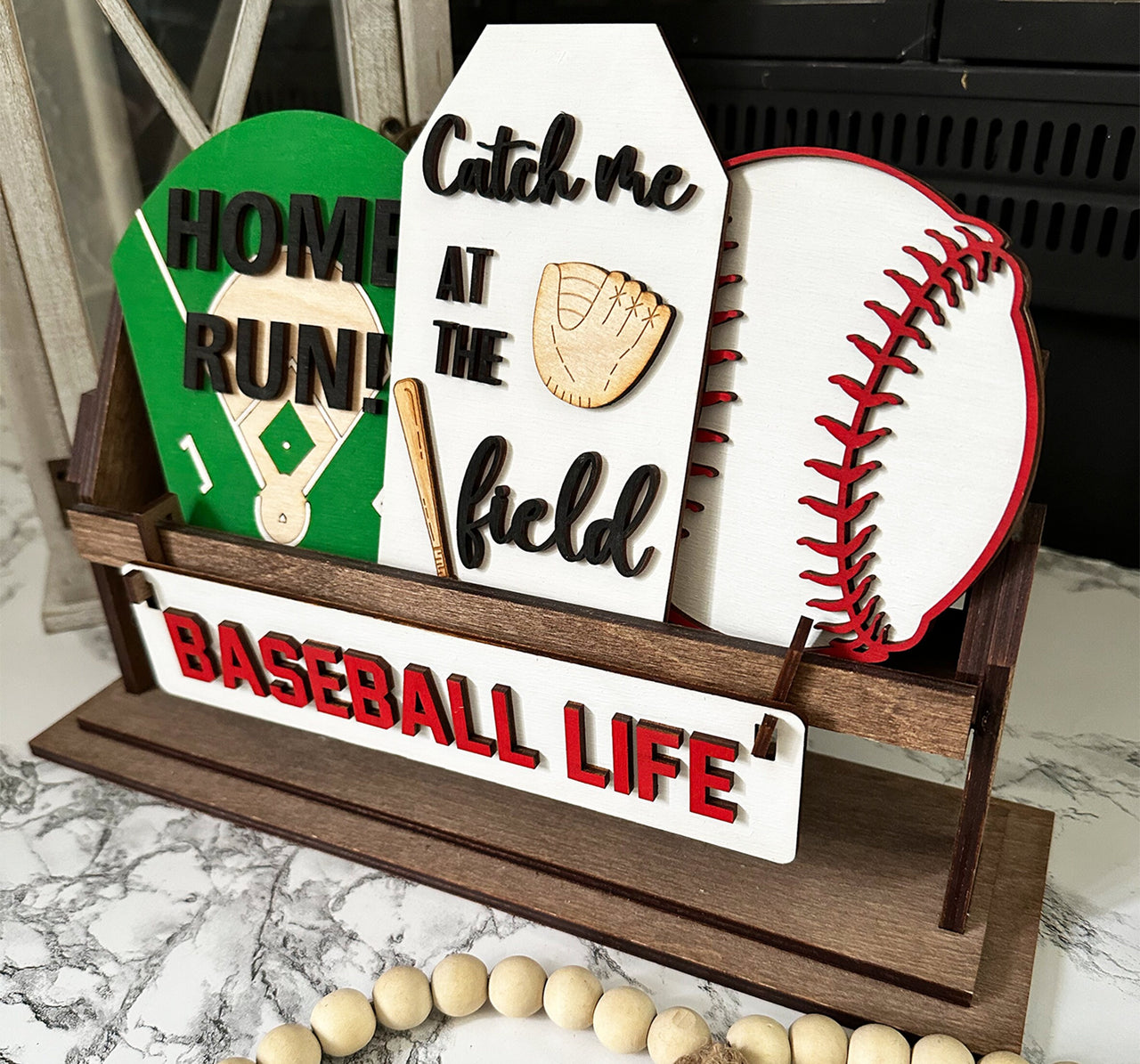 Baseball Decor, Baseball Shelf Sitter, Rustic Decor, Interchangeable Decor, Home Run Decor, Shelf Sitter, Spring Shelf Sitter, Baseball