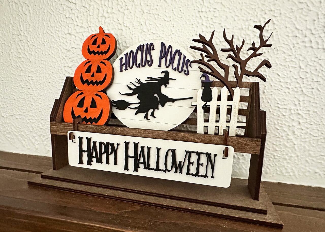 Halloween Decor, Halloween Shelf Sitter, Rustic Decor, Interchangeable Decor, Pumpkin Decor, Shelf Sitter, Halloween Mantel Decor