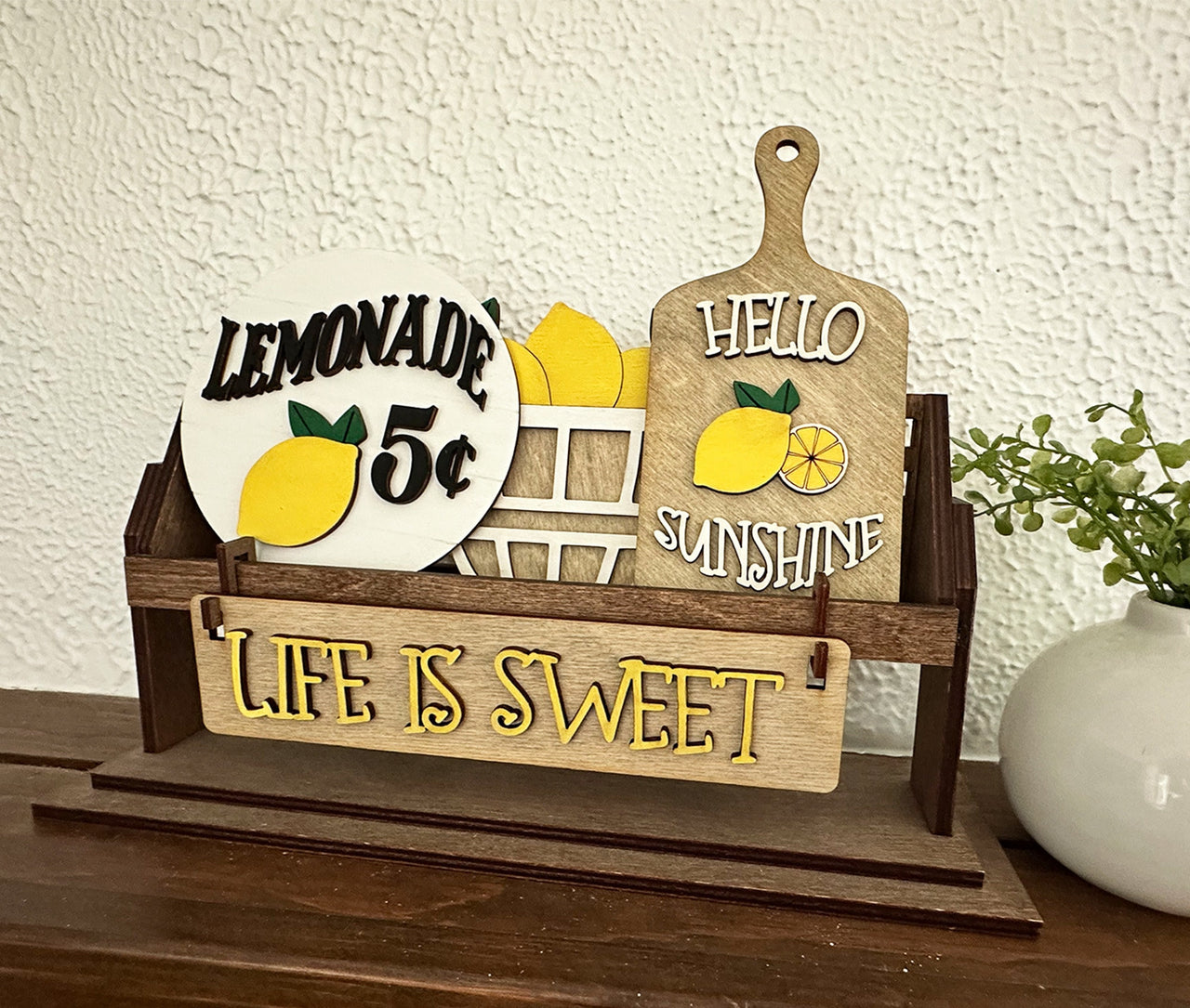 Lemon Decor, Shelf Sitter, Rustic Decor, Interchangeable Decor, Decor, Lemon Mantel Decor