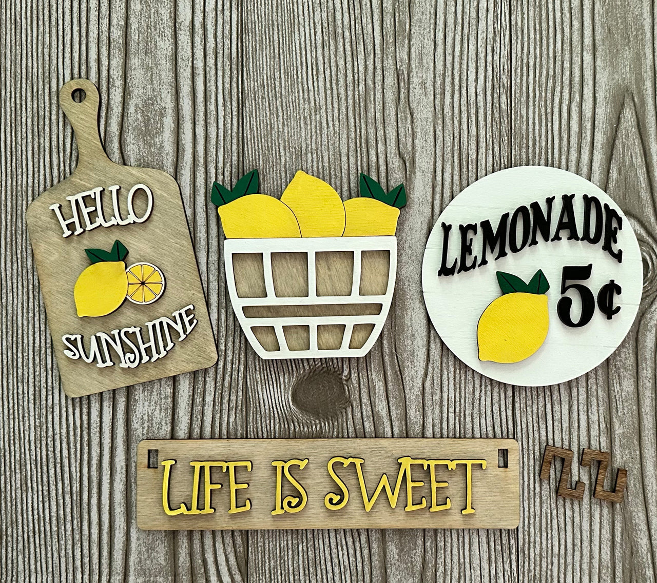 Lemon Decor, Shelf Sitter, Rustic Decor, Interchangeable Decor, Decor, Lemon Mantel Decor