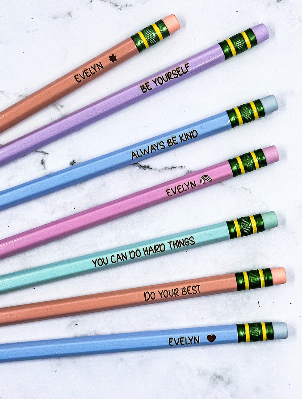 Personalized Pencils, Custom Pencils, Pencils, Back to school supplies, Custom Name Pencil, Personalized Name Pencil, Pastel Pencils