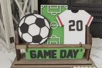 Soccer Decor, Soccer Shelf Sitter, Rustic Decor, Interchangeable Decor, Game Day Decor, Shelf Sitter, Summer Shelf Sitter, Soccer