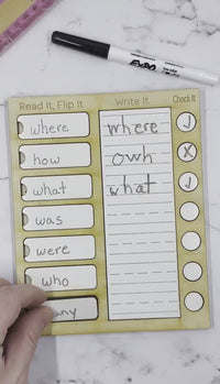 Spelling Practice Board, Spelling Board, Word Board, Word Practice Board, Dry Erase Board, Read Write Build Board
