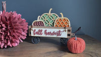 Wagon Shelf Sitter, Fall Decor, Fall Wagon Decor, Pumpkin Decor, Pumpkin Wagon Rustic Decor, Mantel Decor, Interchangeable Decor,Wagon Decor