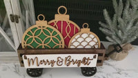 Wagon Shelf Sitter, Christmas Decor, Christmas Wagon Decor, Rustic Decor, Mantel Decor, Interchangeable Decor, Wagon Decor