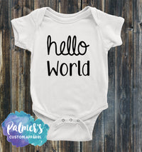 Thumbnail for Hello World Outfit- MULTIPLE COLORS- Baby Boy Coming home Outfit- Coming Home Outfit- Hello World Bodysuit-Newborn Boy Outfit- Shower Gift
