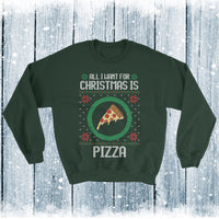 Thumbnail for Ugly Christmas Sweater, All I Want For Christmas is Pizza , Ugly Christmas, Christmas Gift, Ugly Sweater, Holiday Sweater, Festive Pizza