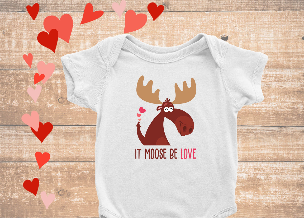 Valentine's Day Onesie® |Moose Onesie® | Baby Onesie® |Valentine's Day Baby Onesie® |Moose be love|Baby 1st Valentine's Day |Infant Onesie®