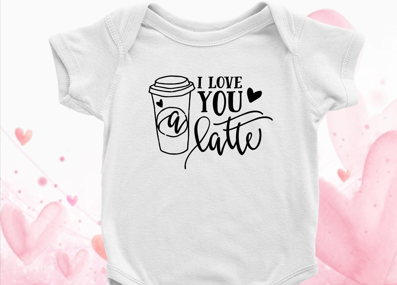 Valentine's Day Onesie® | I love you a latte Onesie® | Baby Onesie® |Valentine's Day Baby Onesie® |Baby 1st Valentine's Day |Infant Onesie®