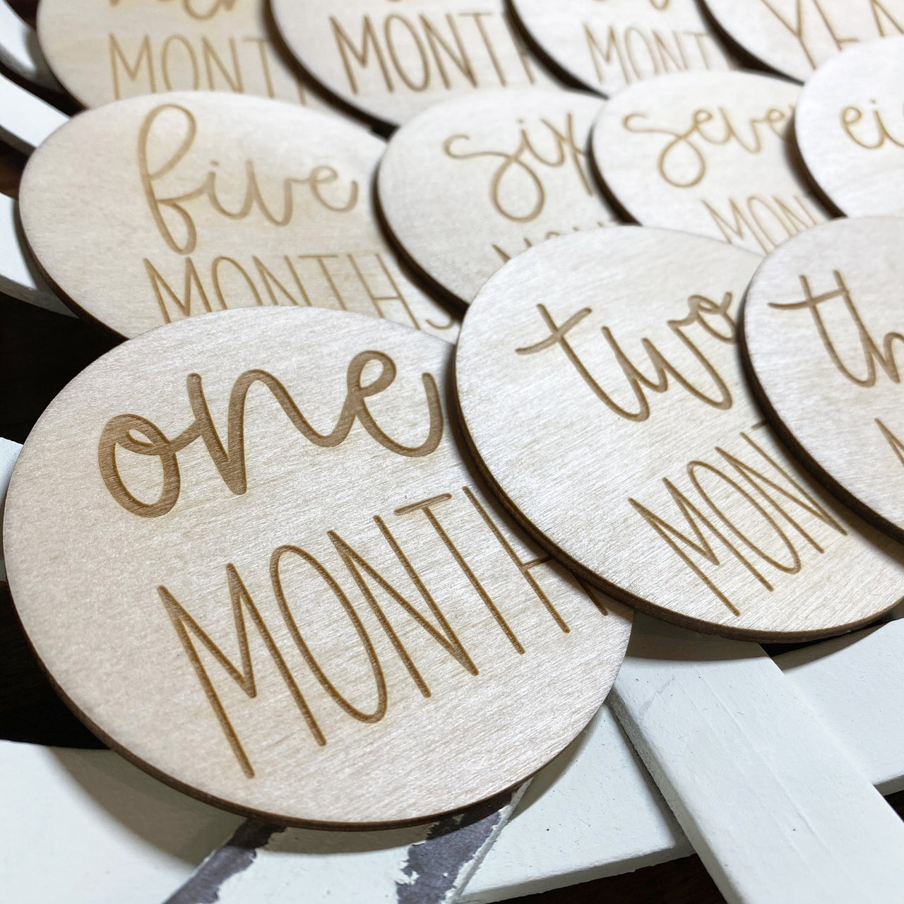 Baby Milestone Cards- Wooden Monthly Milestone for Baby Photos- Baby Photo Prop- Baby Shower Gift- Wooden Milestone Cards- Milestone Cards