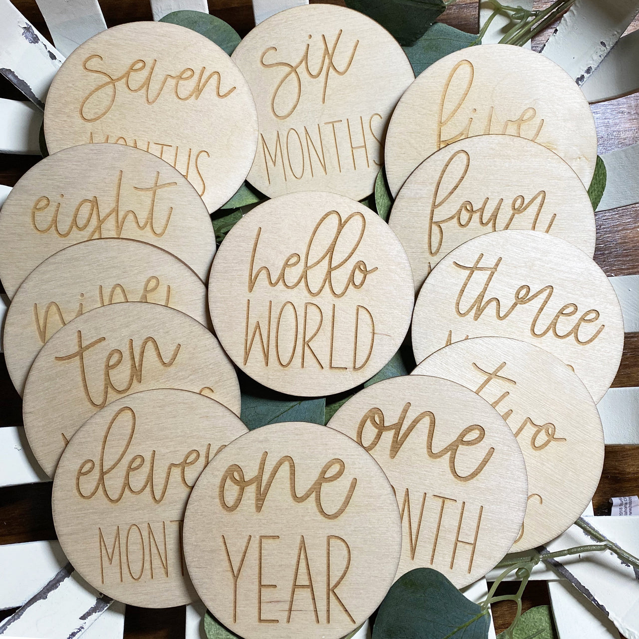 Baby Milestone Cards- Wooden Monthly Milestone for Baby Photos- Baby Photo Prop- Baby Shower Gift- Wooden Milestone Cards- Milestone Cards