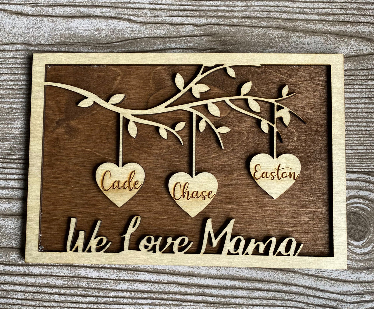 Mother&#39;s Day Gift- Mother&#39;s Day Sign- Gift for Mom- Personalized sign for Mom- Grandma Gift- Gift for Grandma- Heart Name Sign- Family Tree