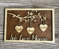 Thumbnail for Mother's Day Gift- Mother's Day Sign- Gift for Mom- Personalized sign for Mom- Grandma Gift- Gift for Grandma- Heart Name Sign- Family Tree