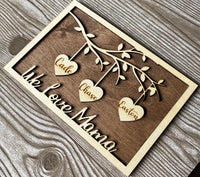 Thumbnail for Mother's Day Gift- Mother's Day Sign- Gift for Mom- Personalized sign for Mom- Grandma Gift- Gift for Grandma- Heart Name Sign- Family Tree