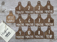 Thumbnail for Cow Tag Milestone,Cow Baby Milestones,Cow Ear Tag Milestones,Birth Announcement,Monthly Milestones,Baby Announcement,Country Baby Nursrey