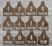 Thumbnail for Cow Tag Milestone,Cow Baby Milestones,Cow Ear Tag Milestones,Birth Announcement,Monthly Milestones,Baby Announcement,Country Baby Nursrey