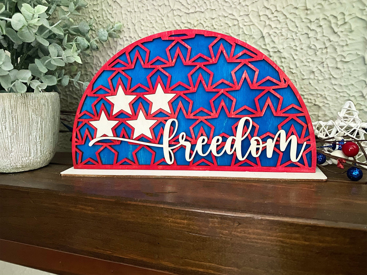 Shelf Sitter,4th of July Shelf Sitter,July 4th Shelf Sitter,Flag Decor,American Flag Decor,Fireplace Decor,Mantel Decor,Entryway Decor