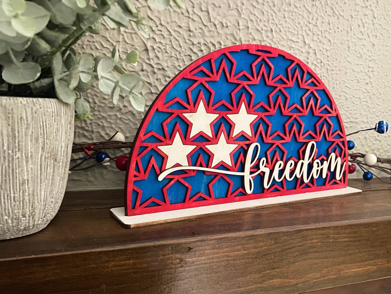 Shelf Sitter,4th of July Shelf Sitter,July 4th Shelf Sitter,Flag Decor,American Flag Decor,Fireplace Decor,Mantel Decor,Entryway Decor