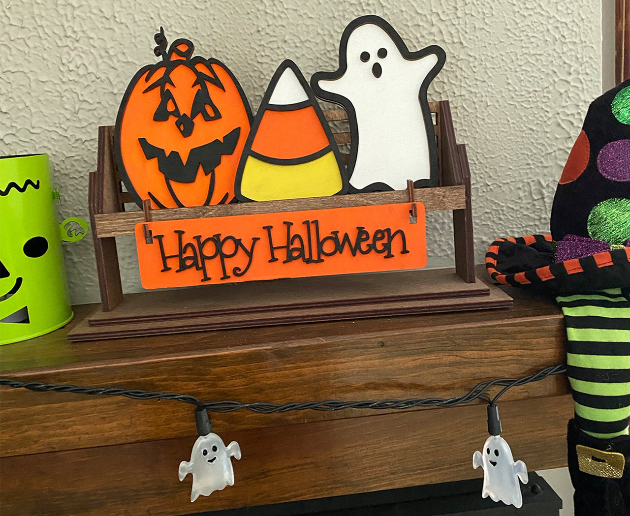 Halloween Decor, Halloween Shelf Sitter, Rustic Decor, Interchangeable Decor, Pumpkin Decor, Shelf Sitter, Halloween Mantel Decor