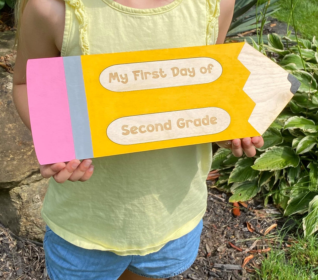 First Day of School Sign- First Day of School Prop- Back to School Sign- First Day of School- Pencil Sign- Interchangeable School Sign