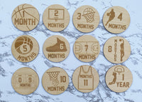 Thumbnail for Basketball Milestone Cards, Baby Milestones, Wooden Milestones, Baby Shower Gift, Basketball Milestone Theme, Milestone Cards