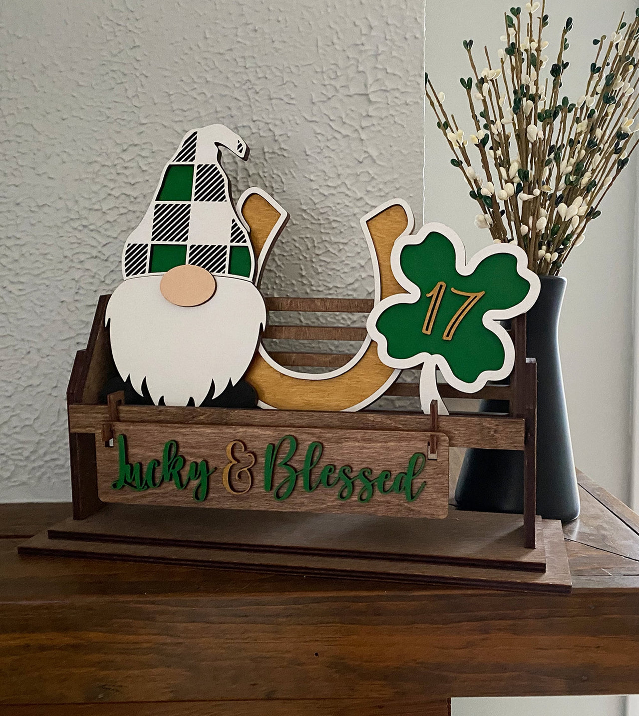 Shelf Sitter, St Patricks Day Decor,St Patricks Day Shelf Sitter Decor, Rustic Decor, Mantel Decor, Interchangeable Decor,Shelf Sitter Decor