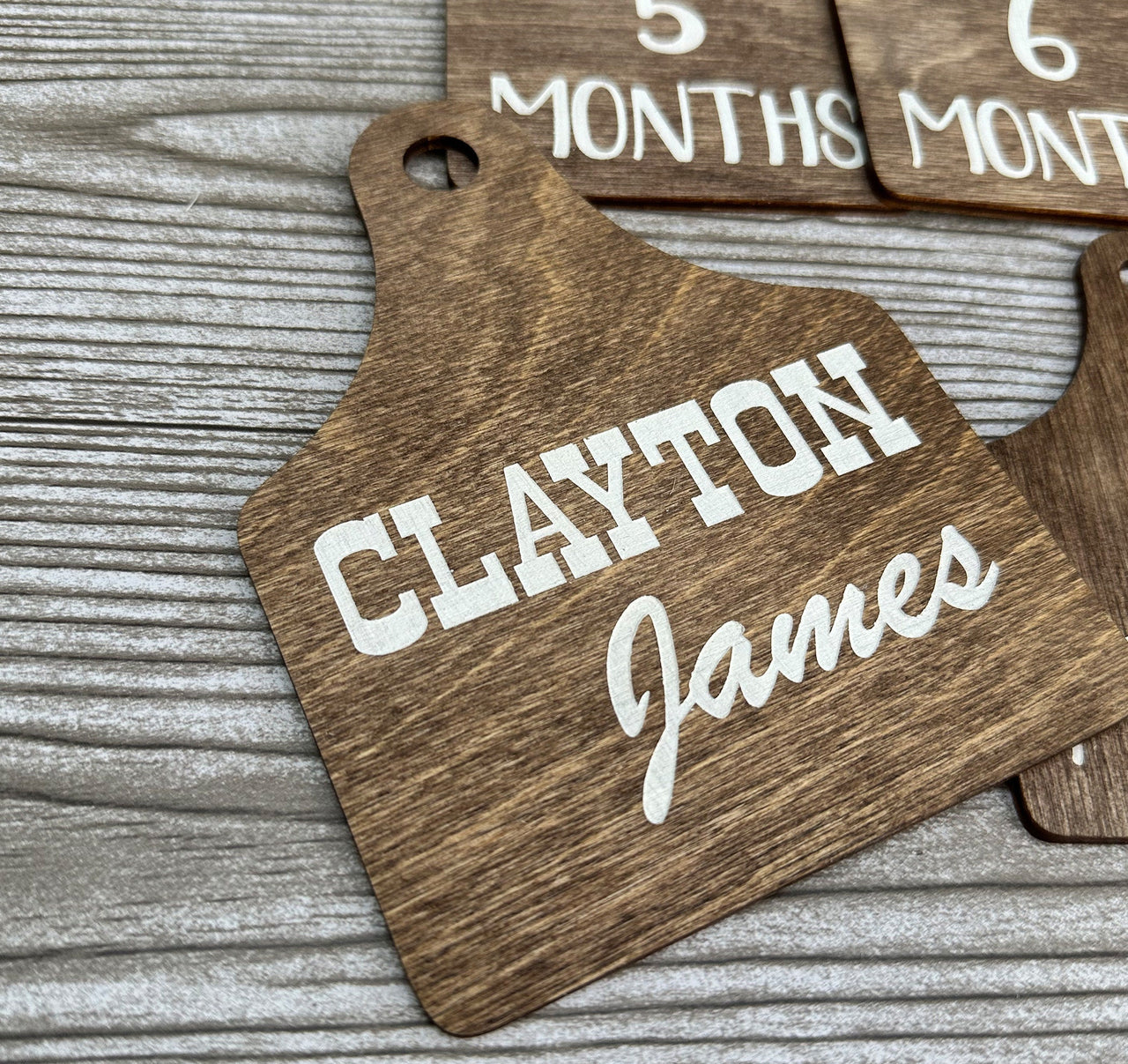 Baby Name Sign,Cow Tag Milestone,Cow Baby Milestones,Cow Ear Tag Milestones,Birth Announcement,Monthly Milestones,Country Baby Nursrey