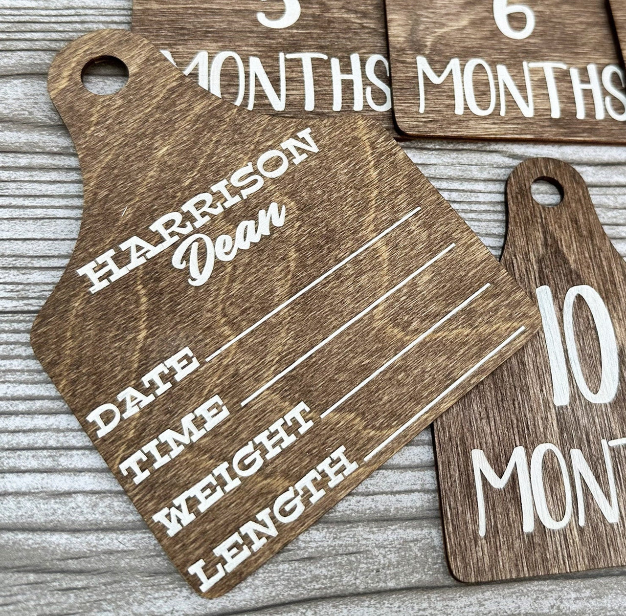 Baby Name Stat Sign,Cow Tag Milestone,Cow Baby Milestones,Cow Ear Tag Milestones,Birth Announcement,Monthly Milestones,Country Baby Nursrey